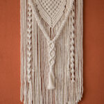  macrame muurhanger met ring in naturel kleur 