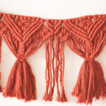  macrame vlaggenlijn feestdecoratie in rode kleur 