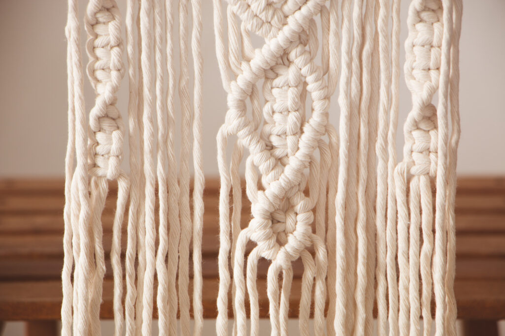  macrame stoelhanger in twistvorm naturel kleur feestdecoratie 