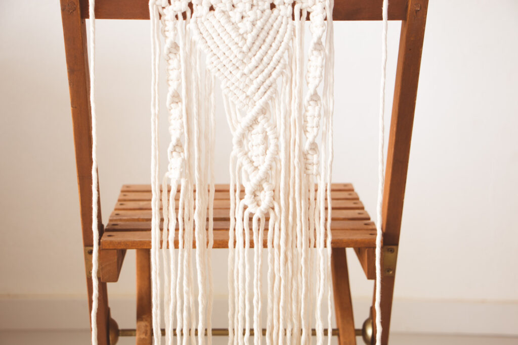  macrame stoelhanger in twistvorm naturel kleur feestdecoratie 