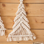  kerstboompje van macrame in naturel kleur 