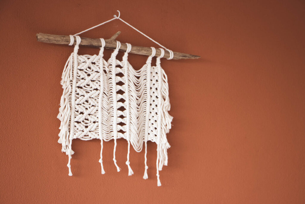  macrame bohemian muurhanger in naturel kleur 